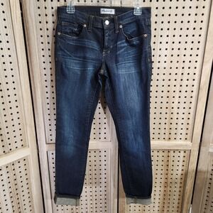 Madewell Woman's Jeans Size 2/27 Skinny Skinny Cuff Bottom Dark Wash Stretch